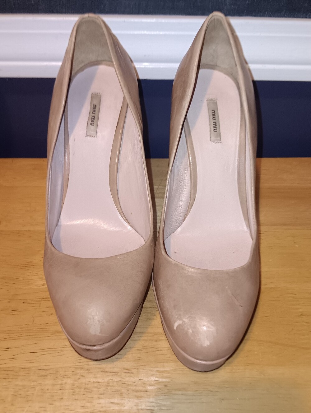 Miu Miu Leather Braided Back Heels Size 37